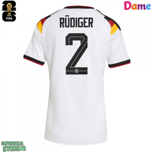 Tyskland Antonio Rudiger #2 Replika Hjemmebanetrøje Dame VM 2026 Kortærmet